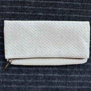 White Woven Clutch
